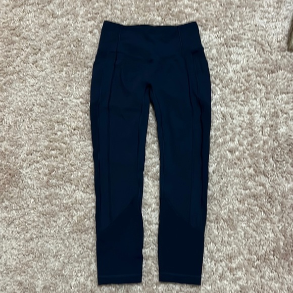 Navy Blue Lululemon Leggings With Pockets Lululemon Navy Blue - Main Image